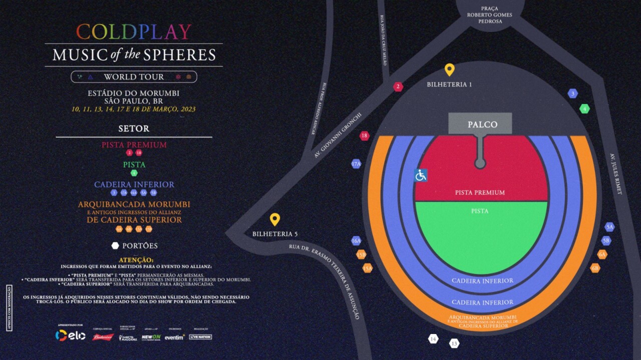 Eventim Divulga Port Es De Acesso Para Os Shows Do Coldplay Em S O Paulo